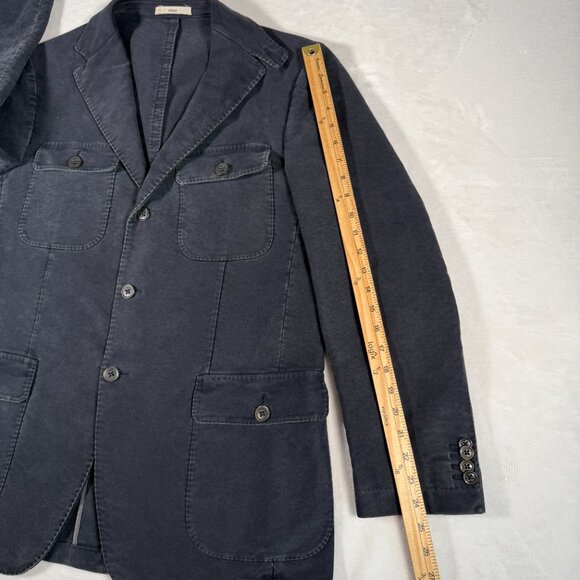Arthur and Fox Blazer Pea Coat Men Size L 52 Blue Pockets Button Closure Jacket - Picture 7 of 15